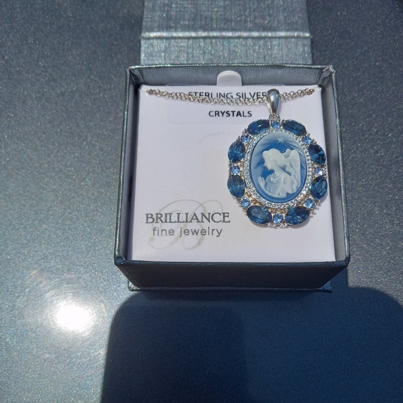 Luminesse Brilliant Fine Jewelry Women's Stirling Silver Crystal Angel Pendant - Picture 3 of 9